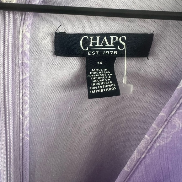 Chaps Purple Babydoll Wrap Dress-Asymmetrical size 14 - Picture 3 of 10